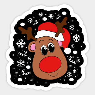 Christmas Reindeer Shirt-Snow-Snowflakes Sticker